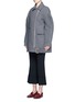 Front View - Click To Enlarge - STELLA MCCARTNEY - Cable knit sleeve felted wool blend coat