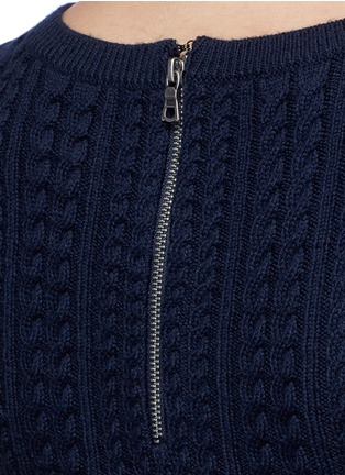 Detail View - Click To Enlarge - ALICE & OLIVIA - 'Dacey' drop waist cable knit dress