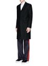 Figure View - Click To Enlarge - ALEXANDER MCQUEEN - Side stripe wool flannel wide leg pants