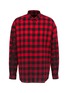 Main View - Click To Enlarge - JUUN.J - Slogan embroidered gingham check twill shirt
