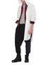 Figure View - Click To Enlarge - JUUN.J - Slogan embroidered stripe outseam drop crotch jogging pants