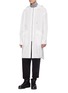 Front View - Click To Enlarge - JUUN.J - Slogan embroidered hooded poplin coat
