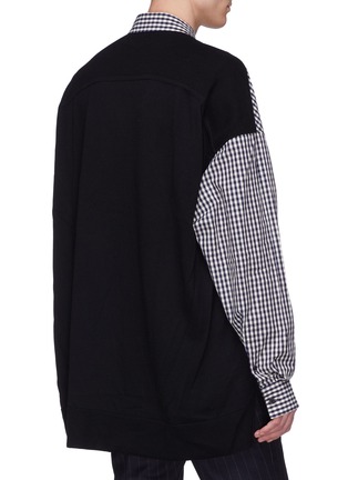 Back View - Click To Enlarge - JUUN.J - Layered knit panel gingham check shirt