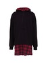 Main View - Click To Enlarge - JUUN.J - Gingham check panel oversized hoodie
