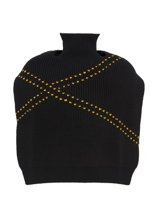 Main View - Click To Enlarge - RAF SIMONS - Cross embroidered virgin wool knit vest