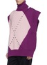 Front View - Click To Enlarge - RAF SIMONS - Colourblock panel virgin wool rib knit vest