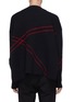 Back View - Click To Enlarge - RAF SIMONS - Foldover collar contrast stitching virgin wool sweater
