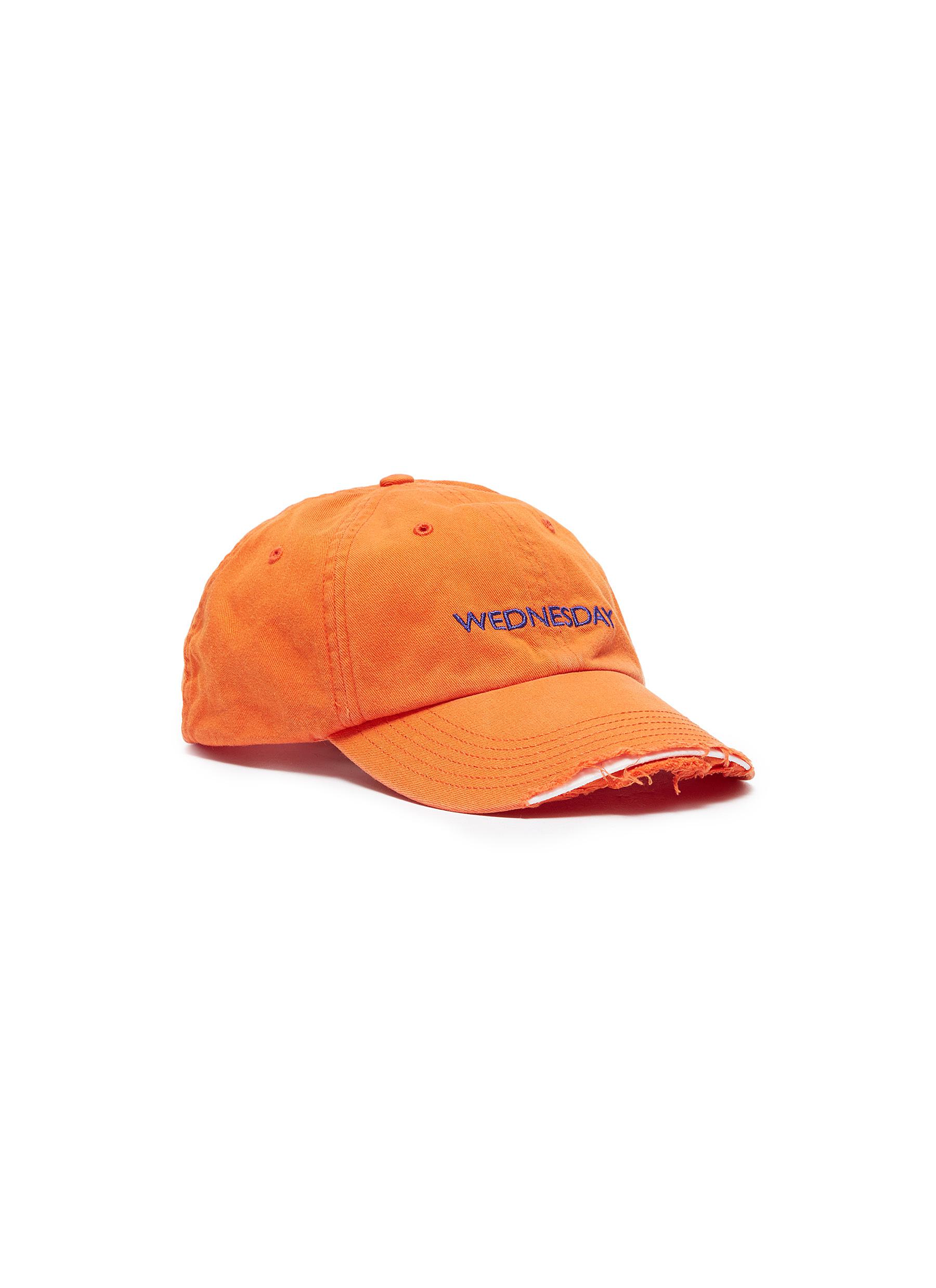 WEDNESDAY x Reebok 'Weekday' slogan embroidered distressed baseball cap