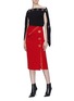 Figure View - Click To Enlarge - DION LEE - Folded panel button crepe midi skirt