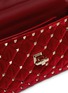 Detail View - Click To Enlarge - VALENTINO GARAVANI - Valentino Garavani 'Rockstud Spike' small quilted velvet crossbody bag
