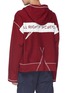 Back View - Click To Enlarge - INDICE STUDIO - Contrast topstitching slogan logo print knit hoodie