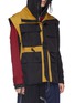 Detail View - Click To Enlarge - INDICE STUDIO - Detachable sleeve hooded colourblock field jacket