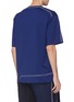 Back View - Click To Enlarge - INDICE STUDIO - Contrast topstitching knit panel T-shirt