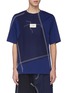 Main View - Click To Enlarge - INDICE STUDIO - Contrast topstitching knit panel T-shirt