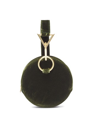 Main View - Click To Enlarge - TARA ZADEH  - 'Azar' geometric link strap velvet circle clutch