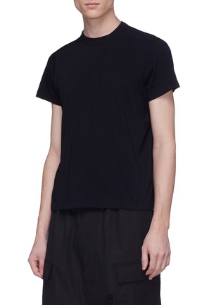 Front View - Click To Enlarge - RICK OWENS  - Panelled shoulder T-shirt