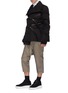 Figure View - Click To Enlarge - RICK OWENS  - Drop crotch padded cropped jogging pants