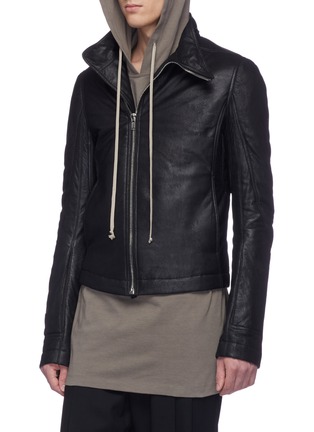 Front View - Click To Enlarge - RICK OWENS  - Leather biker jacket
