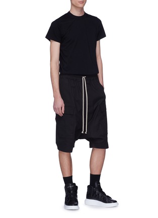 Figure View - Click To Enlarge - RICK OWENS  - Drop crotch cargo shorts