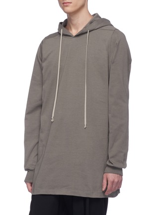 Front View - Click To Enlarge - RICK OWENS  - Panelled shoulder hoodie