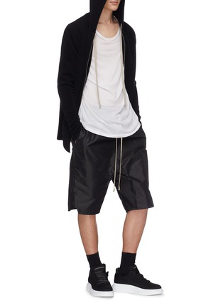 Figure View - Click To Enlarge - RICK OWENS  - Drop crotch cropped jogging pants
