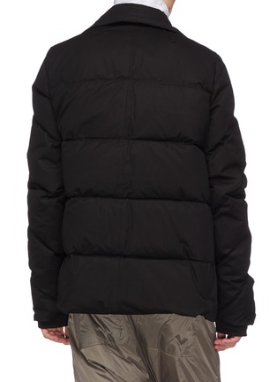 Back View - Click To Enlarge - RICK OWENS  - Leather strap wrap down puffer jacket