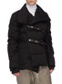 Front View - Click To Enlarge - RICK OWENS  - Leather strap wrap down puffer jacket