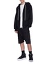 Figure View - Click To Enlarge - RICK OWENS  - Panelled shoulder long sleeve T-shirt