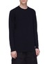 Front View - Click To Enlarge - RICK OWENS  - Panelled shoulder long sleeve T-shirt
