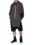 Figure View - Click To Enlarge - RICK OWENS  - Panelled shoulder long sleeve T-shirt