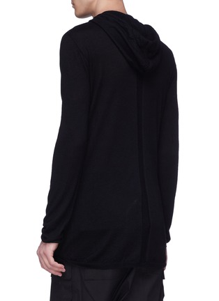 Back View - Click To Enlarge - RICK OWENS  - Cashmere hoodie