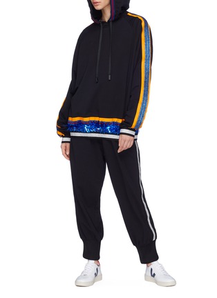 Figure View - Click To Enlarge - NO KA’OI - 'Waena' paillette stripe hoodie