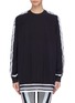 Main View - Click To Enlarge - NO KA’OI - 'Hau' stripe sleeve raglan sweatshirt