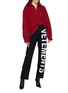 Figure View - Click To Enlarge - VETEMENTS - Contrast outseam oversized unisex half-zip turtleneck sweatshirt