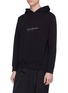 Front View - Click To Enlarge - YOHJI YAMAMOTO - x New Era logo embroidered hoodie