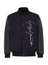 Main View - Click To Enlarge - YOHJI YAMAMOTO - x New Era leather sleeve logo embroidered unisex varsity jacket