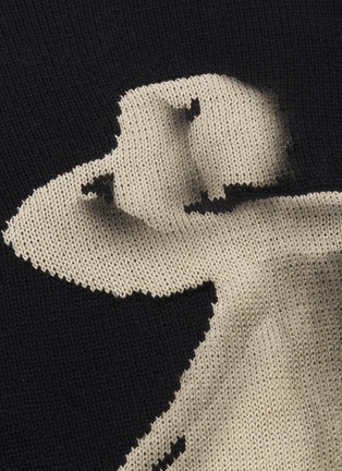  - YOHJI YAMAMOTO - Woman panel embroidered wool-cotton sweater