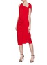Figure View - Click To Enlarge - DION LEE - Twist cutout yoke drape crepe dress
