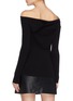 Back View - Click To Enlarge - DION LEE - Twist yoke rib knit off-shoulder sweater