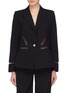 Main View - Click To Enlarge - DION LEE - Mesh panel wool blazer