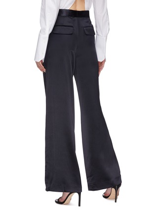 Back View - Click To Enlarge - DION LEE - Foldover pocket Mulberry silk satin wide leg pants