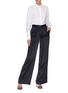 Figure View - Click To Enlarge - DION LEE - Foldover pocket Mulberry silk satin wide leg pants
