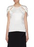 Main View - Click To Enlarge - DION LEE - Twist cutout cap sleeve Mulberry silk satin top