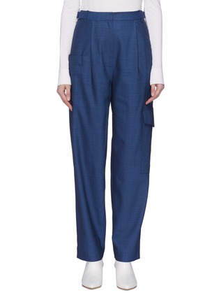 Main View - Click To Enlarge - TIBI - Buckled waist paperbag cargo pants