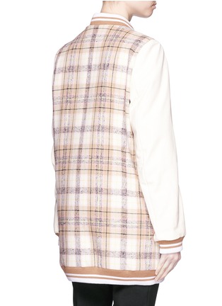 Back View - Click To Enlarge - CHLOÉ - Plaid check wool bomber coat