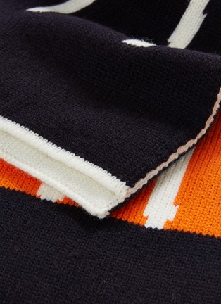 Detail View - Click To Enlarge - TIBI - Construction jacquard stripe Merino wool knit scarf