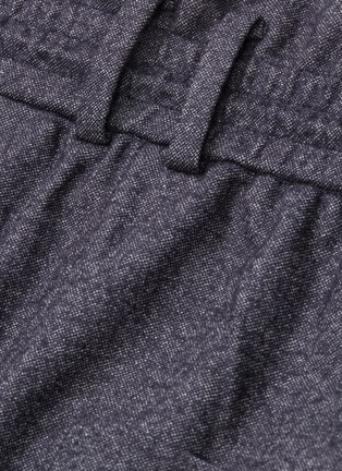  - TIBI - Suspender drawcord wool-cotton hopsack paperbag skirt