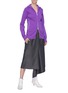Figure View - Click To Enlarge - TIBI - Stand collar rib knit track jacket