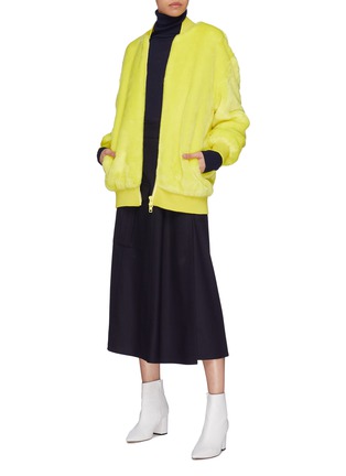 Figure View - Click To Enlarge - TIBI - Faux fur track jacket