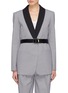 Main View - Click To Enlarge - TIBI - Belted houndstooth tuxedo blazer